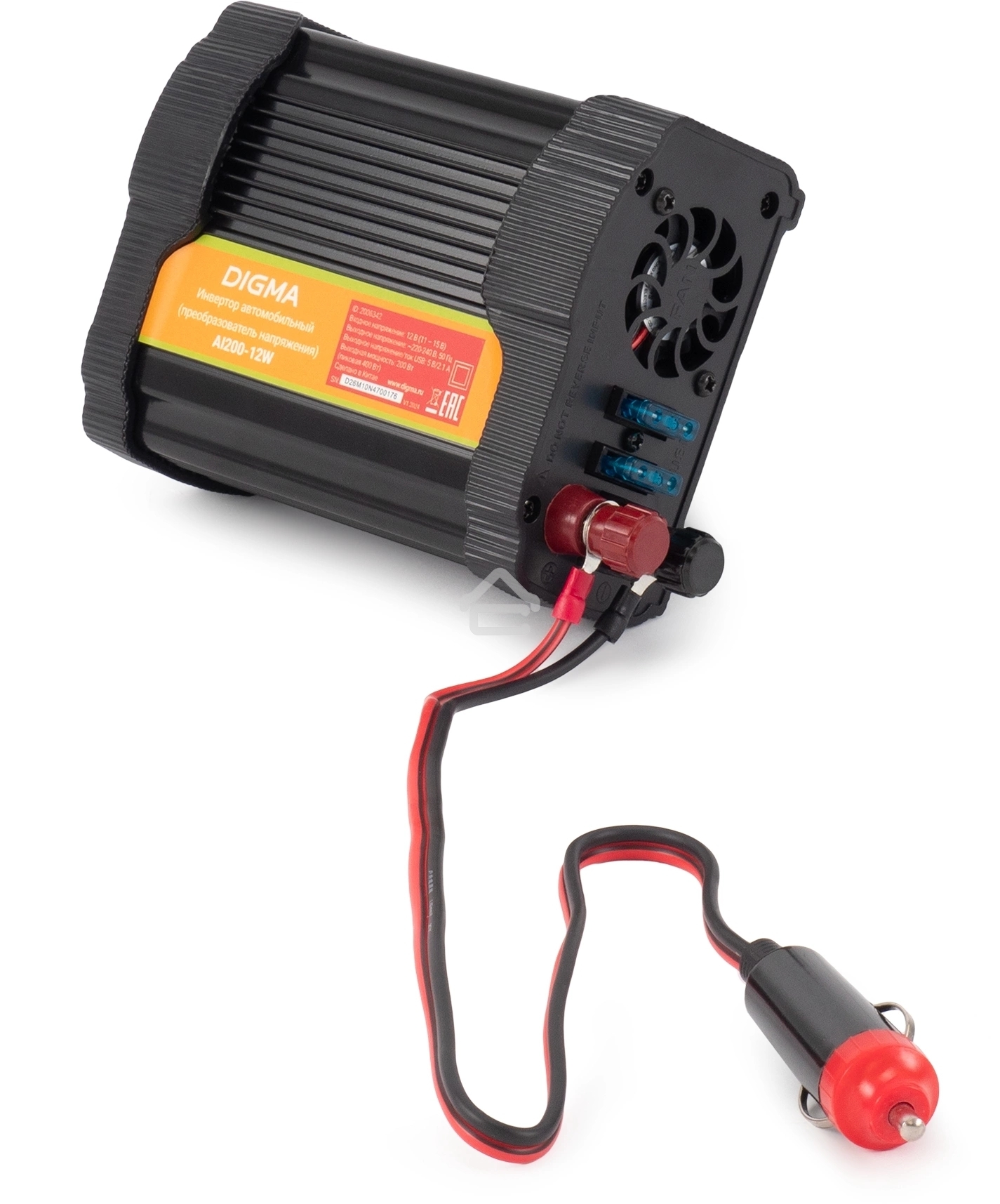 Автоинвертор Digma AI200-12W 200Вт