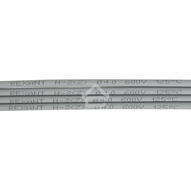 Термоусадочная трубка Rexant 4,0/2,0 мм, серая, упаковка 50 шт. по 1 м