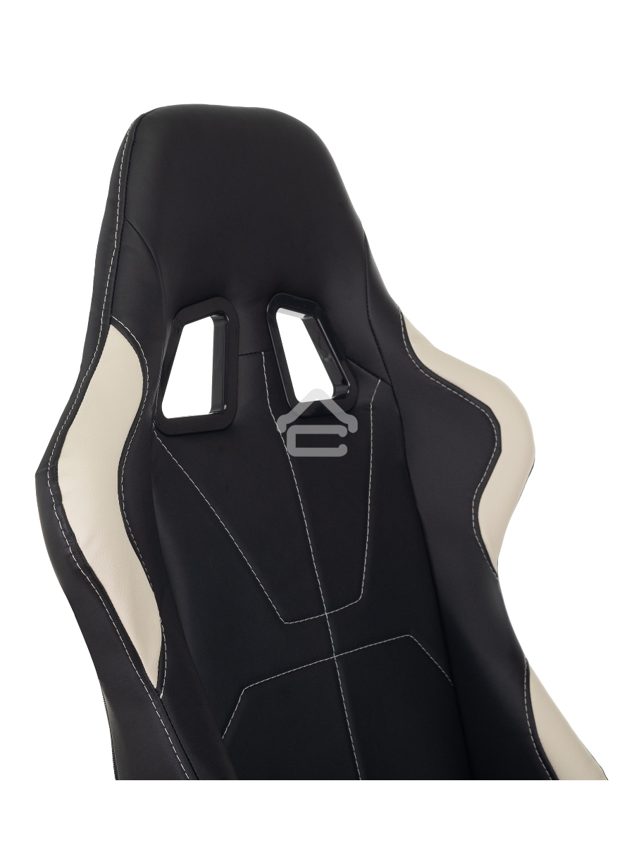 Кресло игровое Бюрократ VIKING 5 AERO WHITE черный/белый искусственная кожа