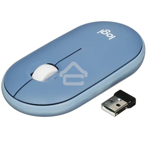 Мышь беспроводная Logitech Pebble M350 синий, 1000 dpi, радиоканал, Bluetooth, USB, кнопки - 3
