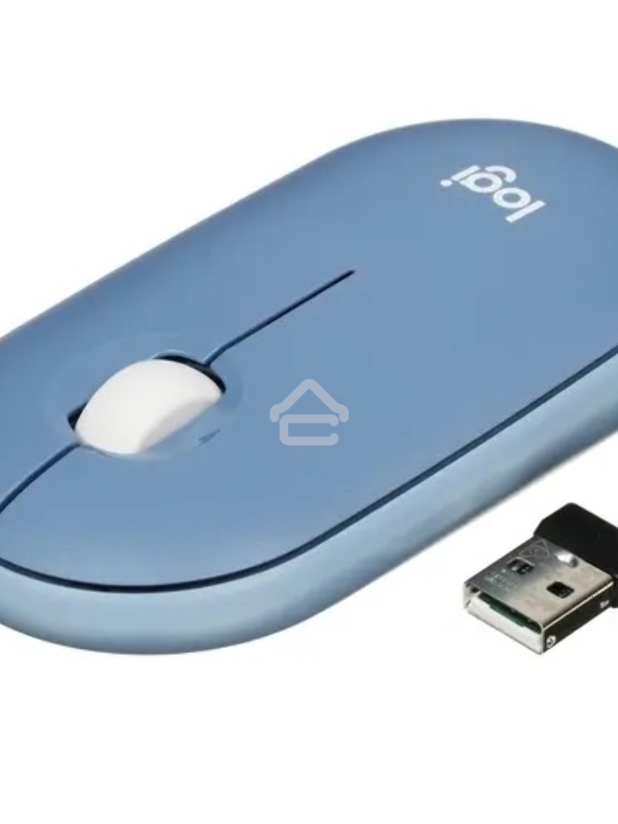 Мышь беспроводная Logitech Pebble M350 синий, 1000 dpi, радиоканал, Bluetooth, USB, кнопки - 3