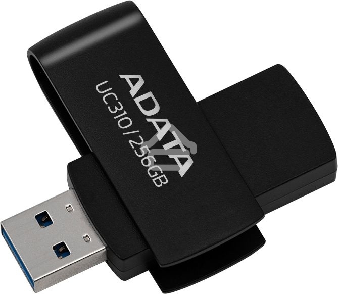Флешка USB ADATA UC310 (UC310-256G-RBK), 256Gb, USB 3.2 Gen1, R/W 100/30, черный
