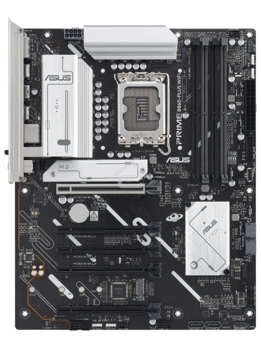 Материнская плата ASUS PRIME B860-PLUS WIFI, LGA 1851, Intel B860, 4xDDR5, 4xSATA, 2xM.2, 1xPCIe 5.0 x16, 4xPCIe 4.0 x16, 2xUSB-C, 4xUSB-A 3.2 Gen 1, 2xUSB-A 3.2 Gen 2, 1xHDMI, 1xDP, 1x2.5Gb LAN, 7.1, ATX