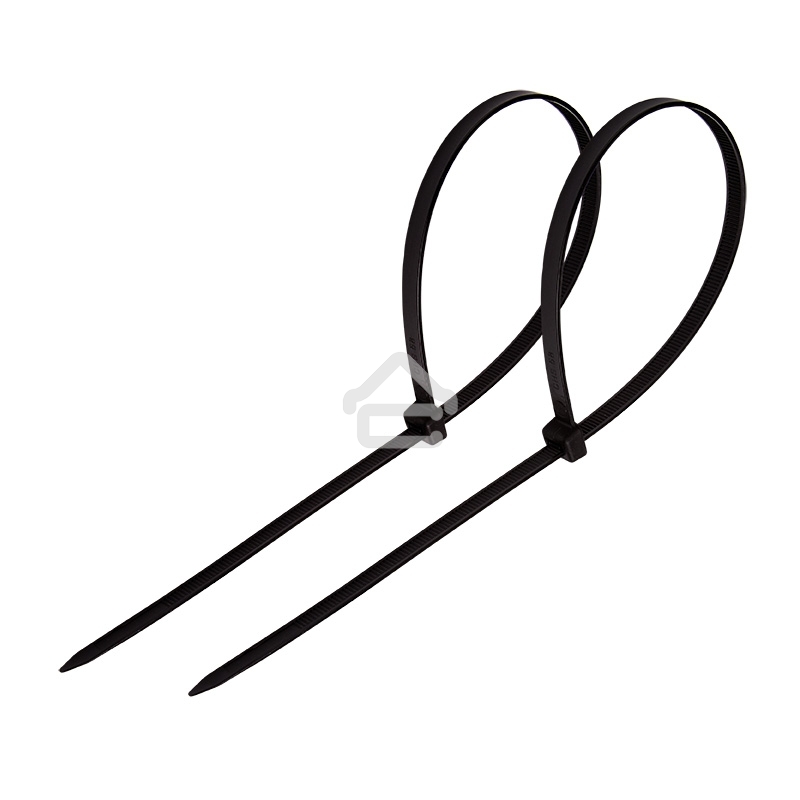 Хомут-стяжка кабельная нейлоновая Rexant 300 x 4,8 мм, черная, упаковка 100 шт.