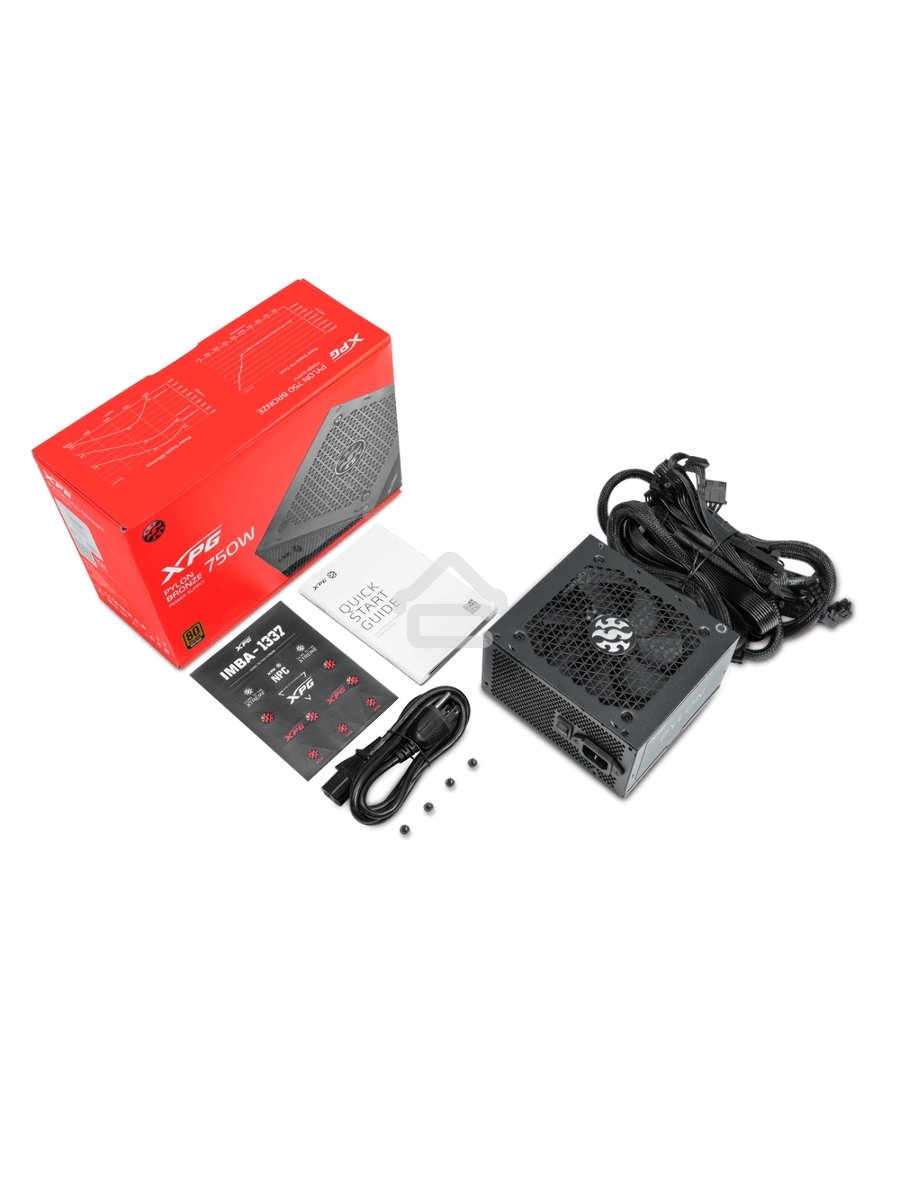 Блок питания ADATA XPG XPG PYLON550B-BLACKCOLOR, 550Вт, 80 PLUS Bronze, 120мм, черный