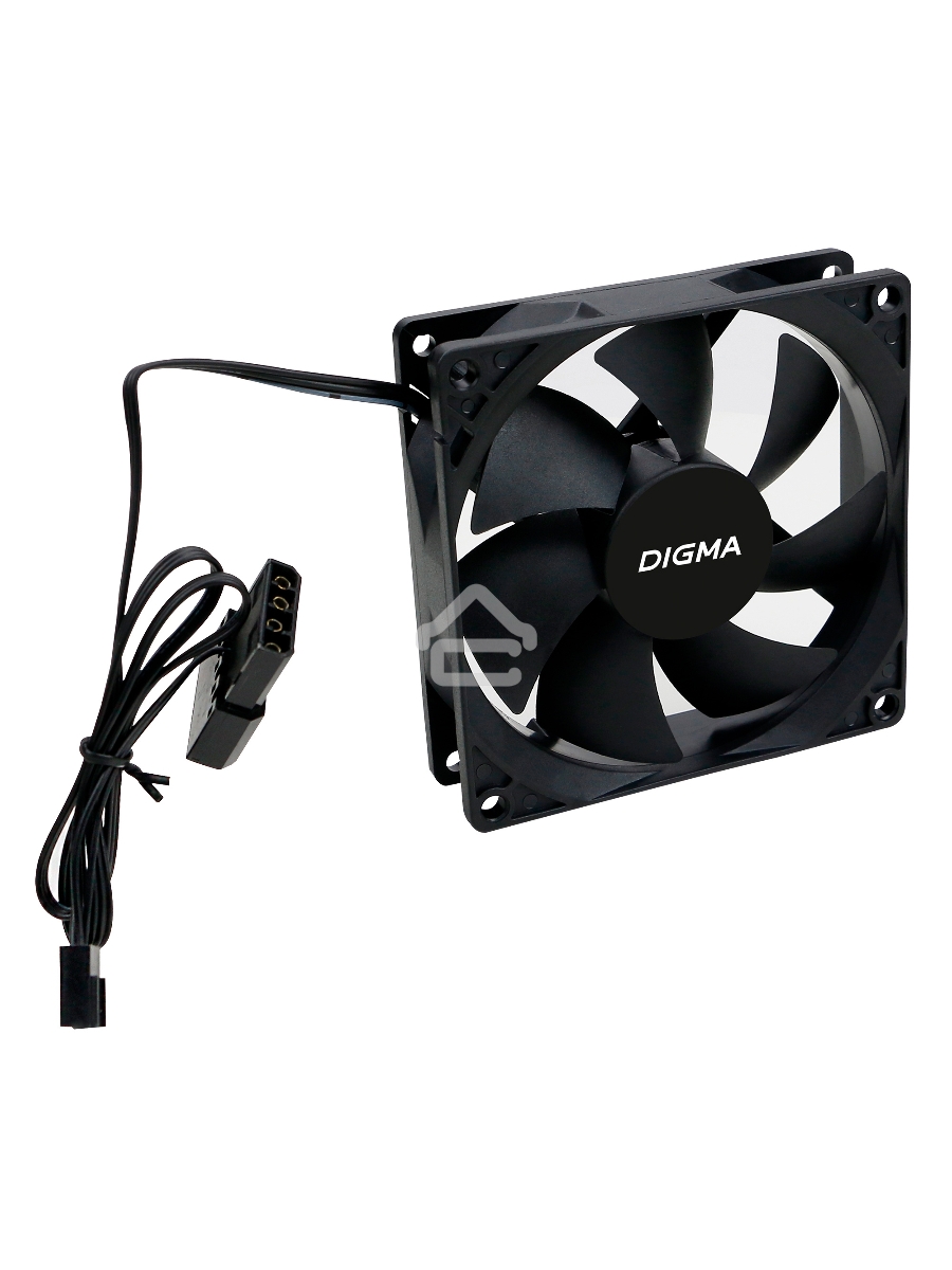 Вентилятор для корпуса Digma DFAN-90 черный, 90 мм, 1800 об/мин, 23 дБ, 3 pin