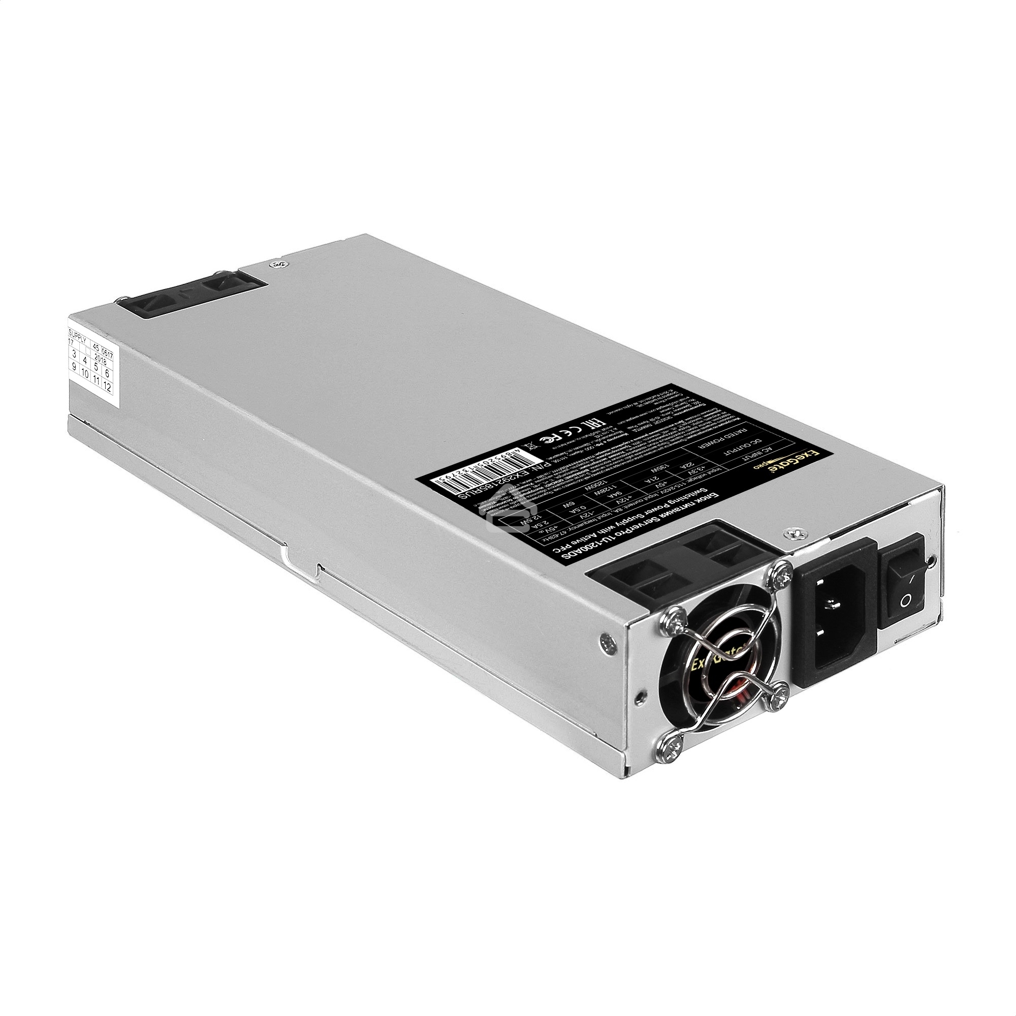 Блок питания серверный 1200W ExeGate ServerPRO-1U-1200ADS (1U, APFC, КПД 92% (80 PLUS Platinum),)