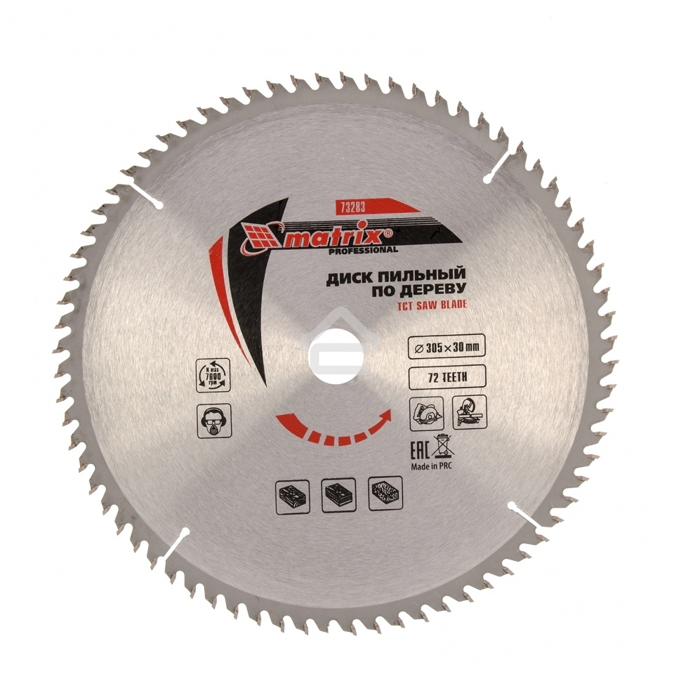 Пильный диск по дереву Matrix, ф305 х 30 мм, 72 зуба