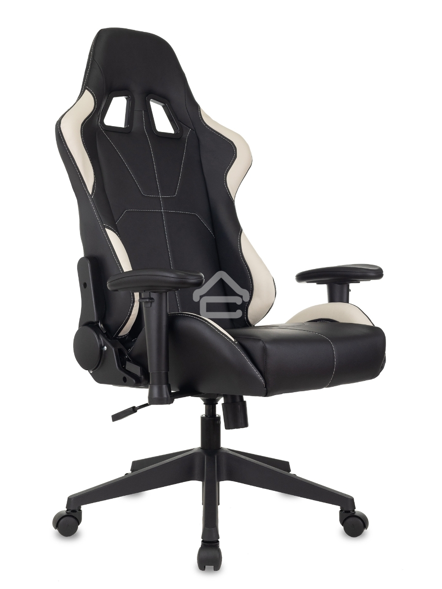 Кресло игровое Бюрократ VIKING 5 AERO WHITE черный/белый искусственная кожа
