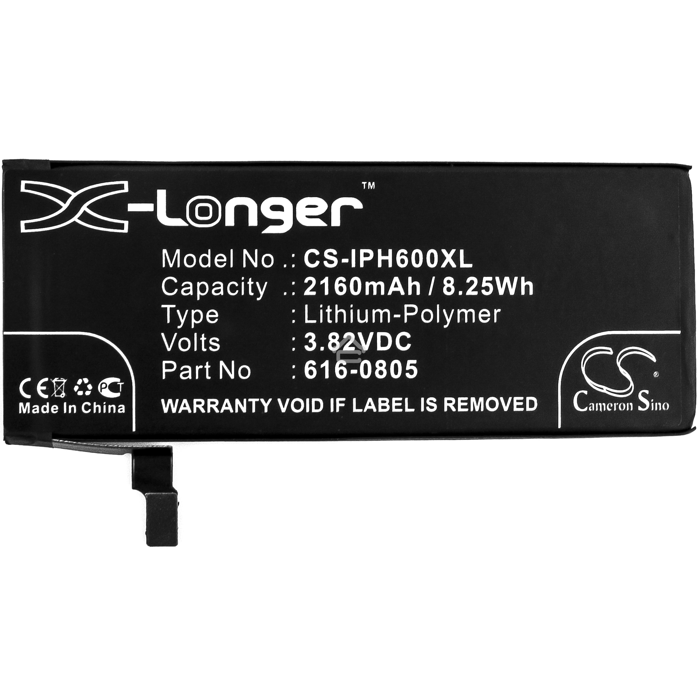 Аккумулятор CameronSino CS-IPH600XL для iPhone 6 3.82V / 2160mAh / 8.25Wh