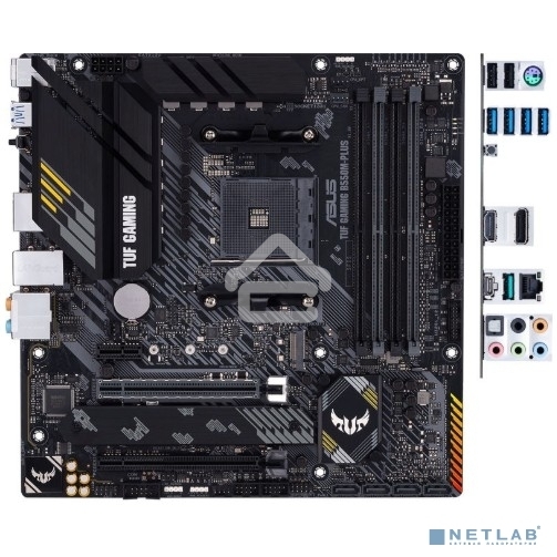 Материнская плата ASUS TUF GAMING B550M-PLUS, AM4, AMD B550, 4xDDR4, 4xSATA, 2xM.2, 1xPCIe 4.0 x16, 1xPCIe 3.0 x16, 1xPCIe x1, 1xHDMI, 1xDP, 1x 2.5Gb LAN, 4xUSB-A 3.2 Gen 1, 1xUSB-A 3.2 Gen 2, 2xUSB-A 2.0, 1xUSB-C 3.2 Gen 2, 5x3.5 мм, 7.1, mATX