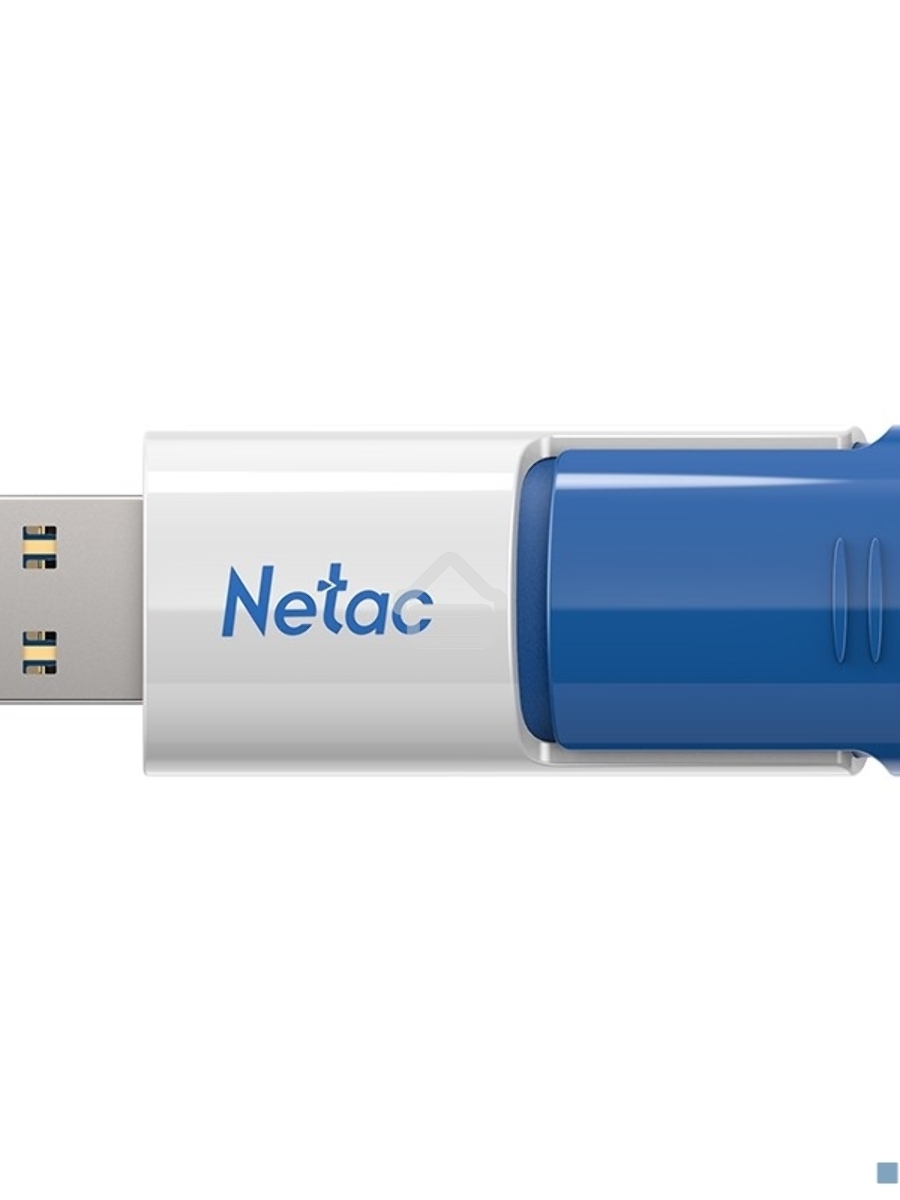 Флеш диск Netac U182 Blue 64Gb <NT03U182N-064G-30BL>, USB3.0, сдвижной корпус, пластиковая бело-синяя