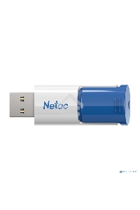 Флеш диск Netac U182 Blue 64Gb <NT03U182N-064G-30BL>, USB3.0, сдвижной корпус, пластиковая бело-синяя