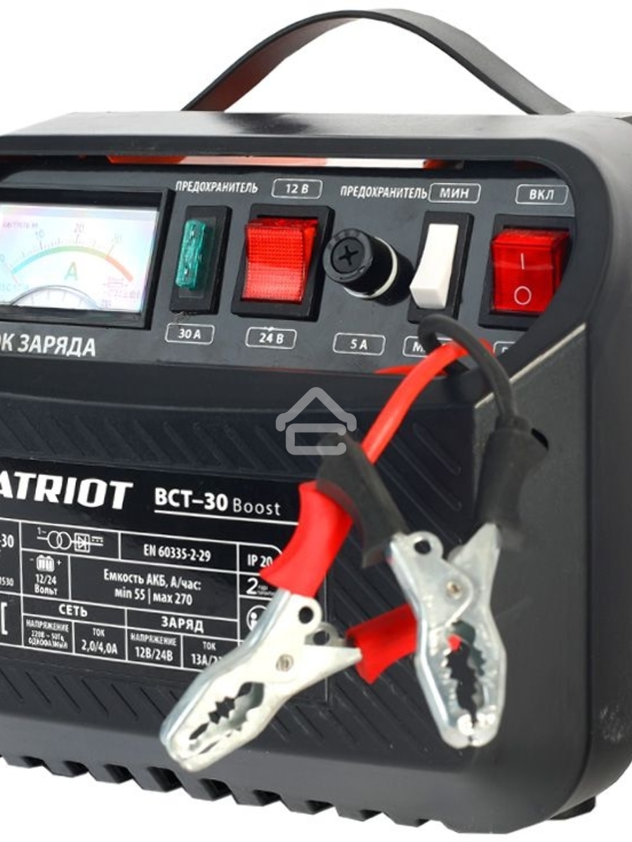 Устройство пуско-зарядное PATRIOT BCT-30 Boost 220В±15% 900Вт 12/24В зарядmax23А 55-270А/ч 7.3кг