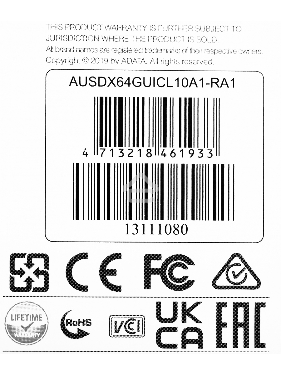 Флеш карта microSD 64GB ADATA microSDHC Class 10 UHS-I A1 100/25 MB/s (SD адаптер)
