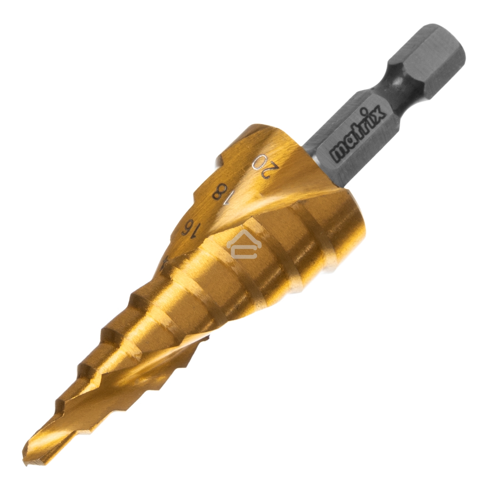 Сверло ступенчатое Matrix, 4-6-8-10-12-14-16-18-20 мм, HSS, спиральный проф., шестигр. хвостовик