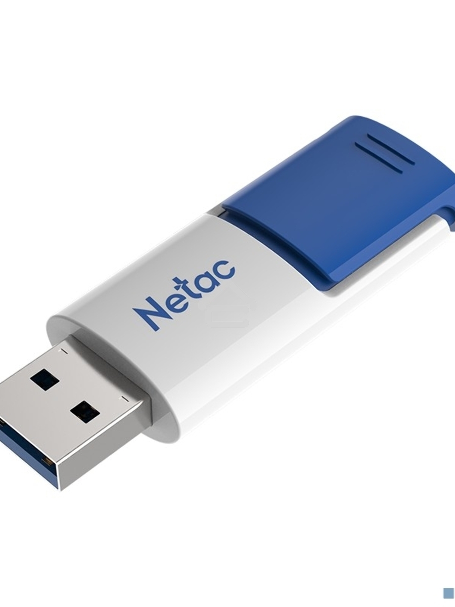 Флеш диск Netac U182 Blue 64Gb <NT03U182N-064G-30BL>, USB3.0, сдвижной корпус, пластиковая бело-синяя