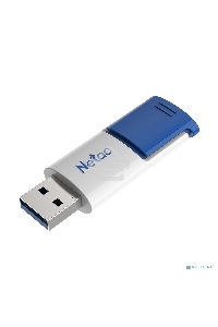 Флеш диск Netac U182 Blue 64Gb <NT03U182N-064G-30BL>, USB3.0, сдвижной корпус, пластиковая бело-синяя