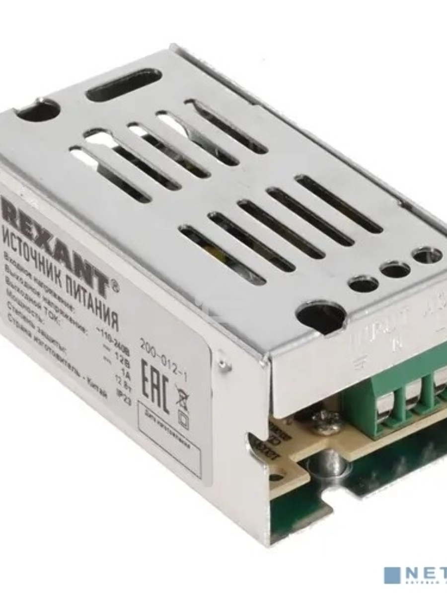 Источник питания 220 V AC/12 V DC 1 A 12 W с разъемами под винт, без влагозащиты (IP23)