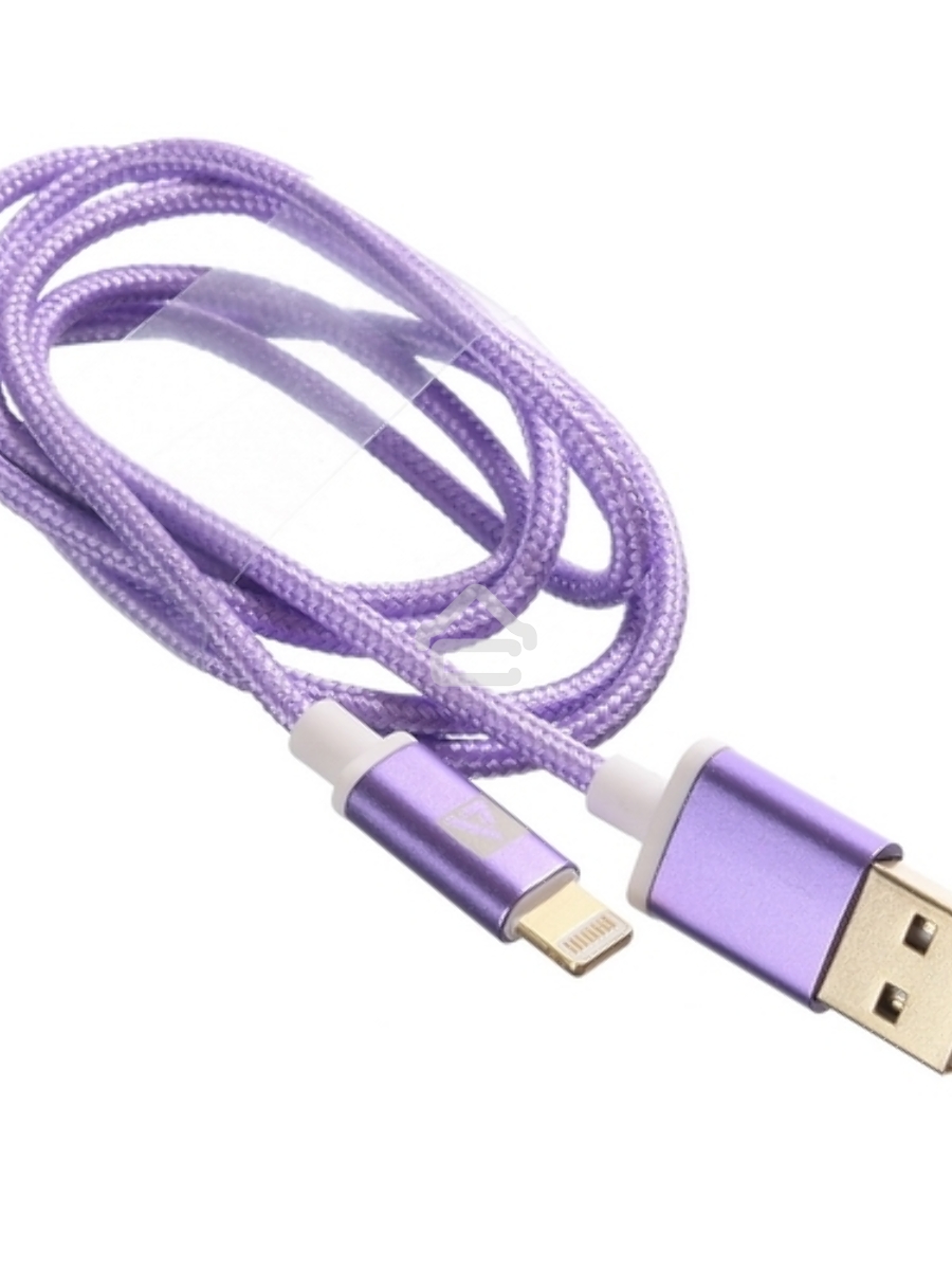 Кабель USB ACD-Style Lightning ~ USB-A 2-сторонние коннекторы, нейлон, 1м, фиолетовый (ACD-U913-P6P)