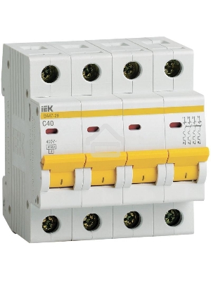 Выключатель автоматический Iek MVA20-4-040-C ВА47-29 4Р 40А 4,5кА х-ка С ИЭК