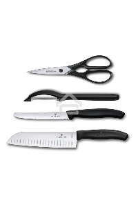 Набор ножей кухон. Victorinox Swiss Classic Kitchen (6.7133.4G) компл.:4шт черный подар.коробка
