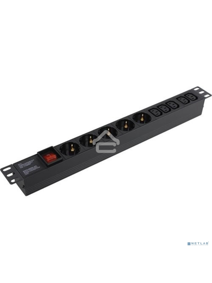 Блок розеток горизонтальный ExeGate ServerPro PDU-19H008 Al-5C135S-C14-SW, 19
