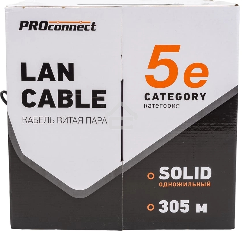 Кабель информационный PROconnect 01-0045-3 cat.5e UTP 4 пары 24AWG PE внешний 305м черный