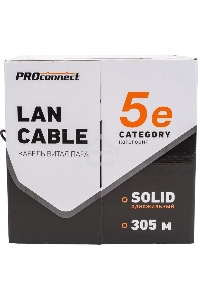Кабель информационный PROconnect 01-0045-3 кат.5E UTP 4 пары 24AWG PE внешний 305м черный