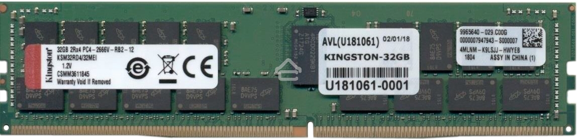 Оперативная память Kingston, DDR4, 32GB (1x32GB), 3200MHz, CL22, ECC, RDIMM