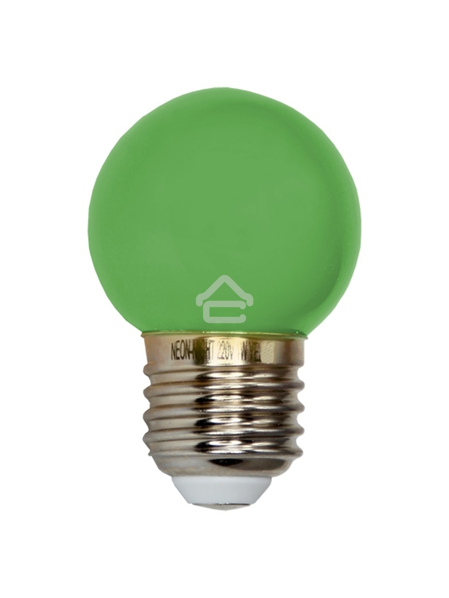 Лампа светодиодная d-45 3LED 1Вт шар E27 25лм 220В зел. Neon-Night 405-114