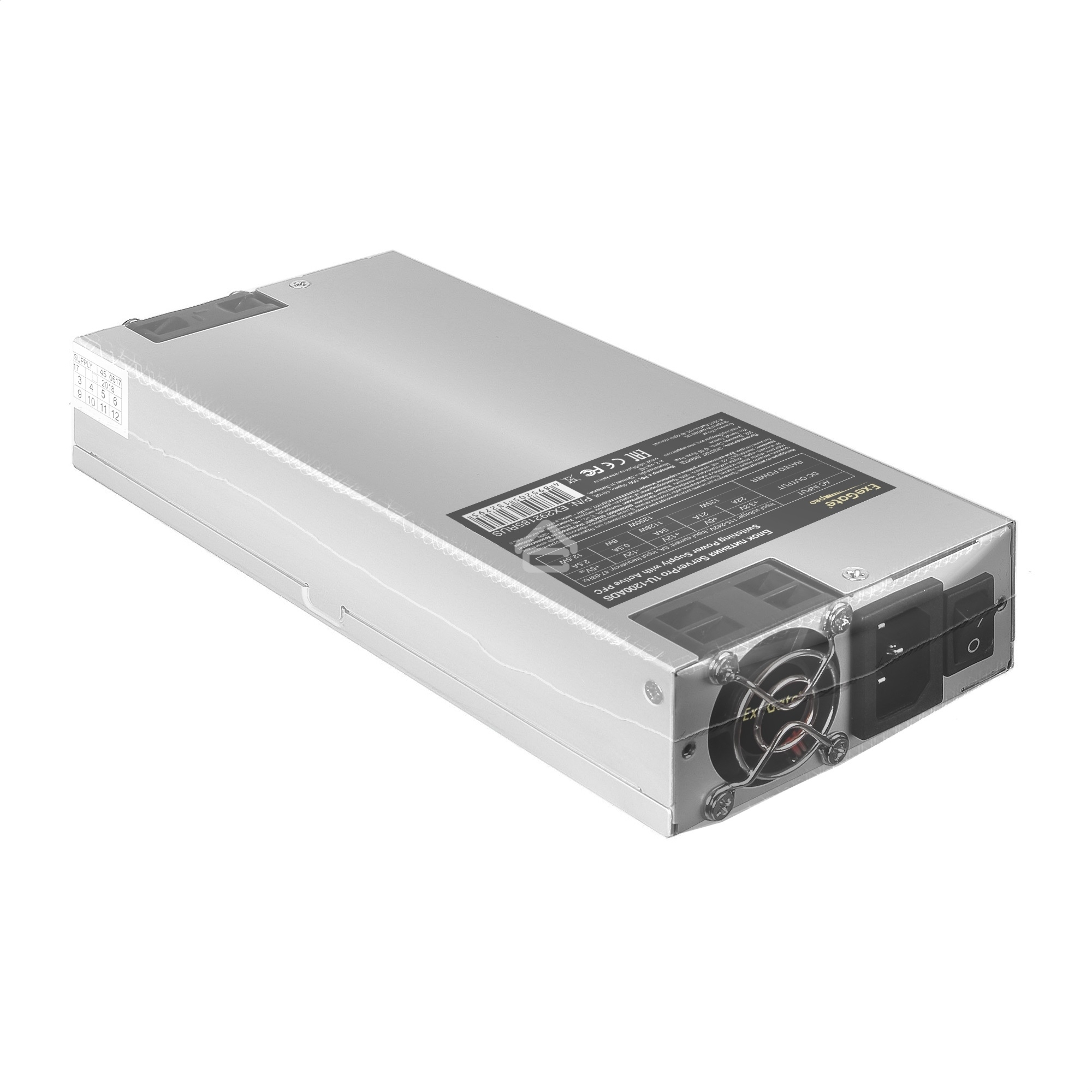 Блок питания серверный 1200W ExeGate ServerPRO-1U-1200ADS (1U, APFC, КПД 92% (80 PLUS Platinum),)