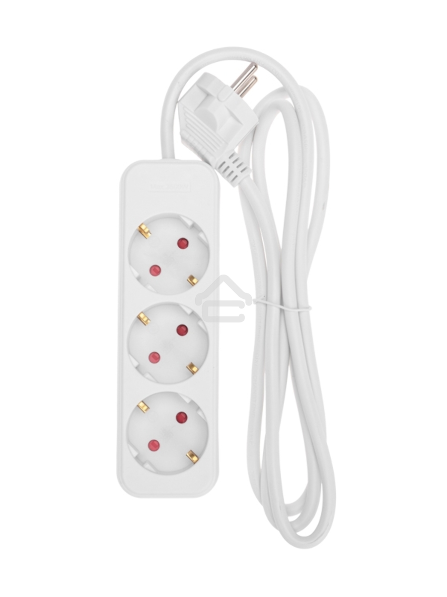Удлинитель STANDARD 3 гнезда, 1,5м, 3х1,0мм², с/з, белый Rexant