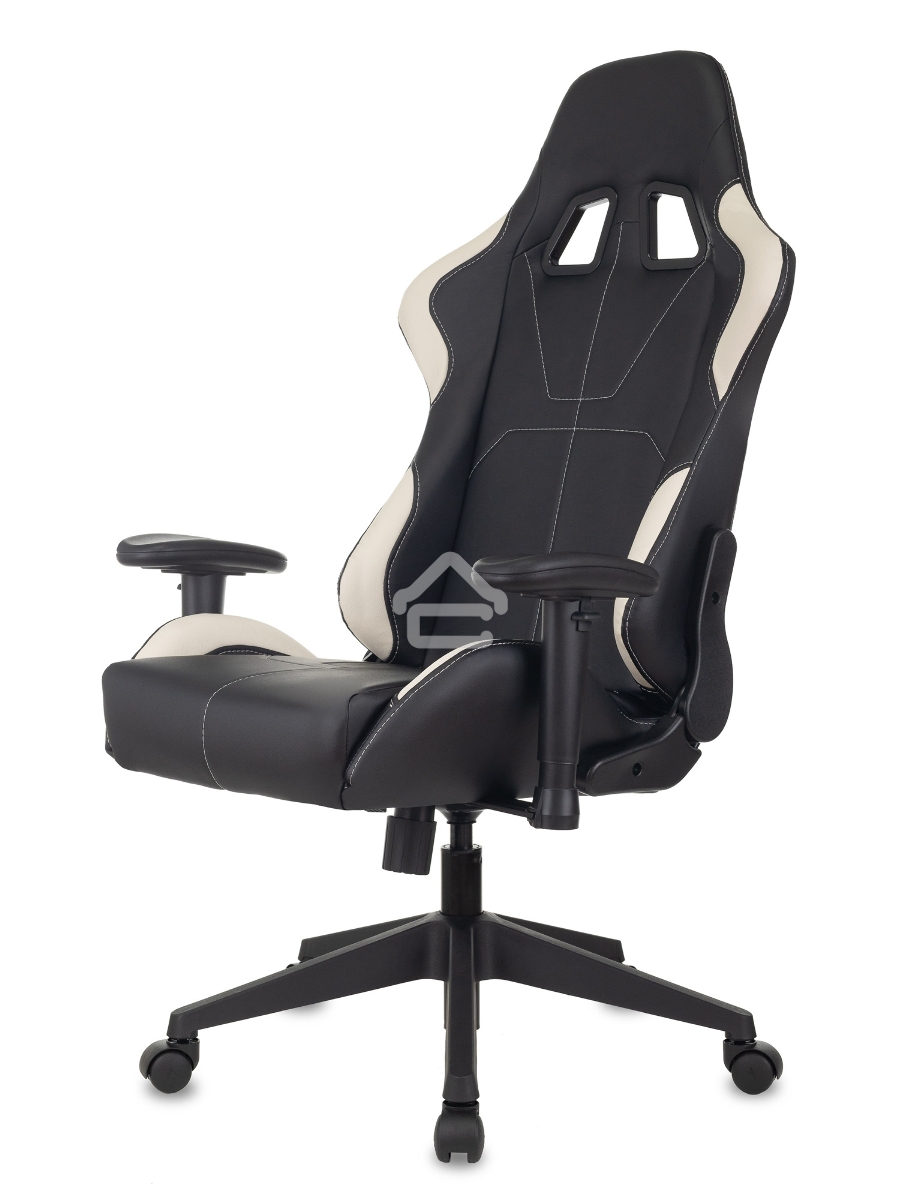 Кресло игровое Бюрократ VIKING 5 AERO WHITE черный/белый искусственная кожа