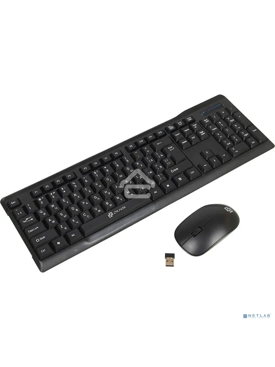 Беспроводной комплект клавиатура + мышь Oklick 230M Black 2.4ГГц Nano Receiver USB