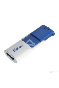 Флеш диск Netac U182 Blue 64Gb <NT03U182N-064G-30BL>, USB3.0, сдвижной корпус, пластиковая бело-синяя