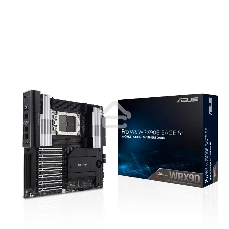 Материнская плата ASUS Pro WS WRX90E-SAGE SE, sTR5, AMD WRX90, 8xDDR5, 4xSATA, 4xM.2, 6xPCI-E 5.0 x16, 1xPCI-E 5.0 x8, 1xVGA, 2xMiniDP, 3x 10Gb LAN, 6xUSB-A 3.2 Gen 2, 1xUSB-A 2.0, 2xUSB-C USB4, 2x3.5 мм, 5.1, SSI EEB
