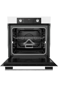 Встраиваемый духовой шкаф HF 608 W 60 см, 80 л, 6 режимов, каталитическая очистка, поворотные переключатели, телескопические направляющие на 1 уровне, белый цвет