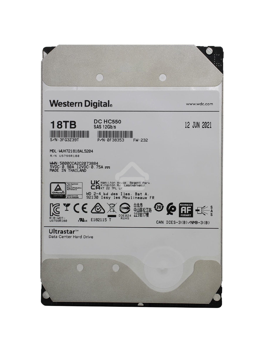 Жесткий диск Western Digital SAS 18TB 7200RPM 12GB/S 512MB DC HC550 0F38353