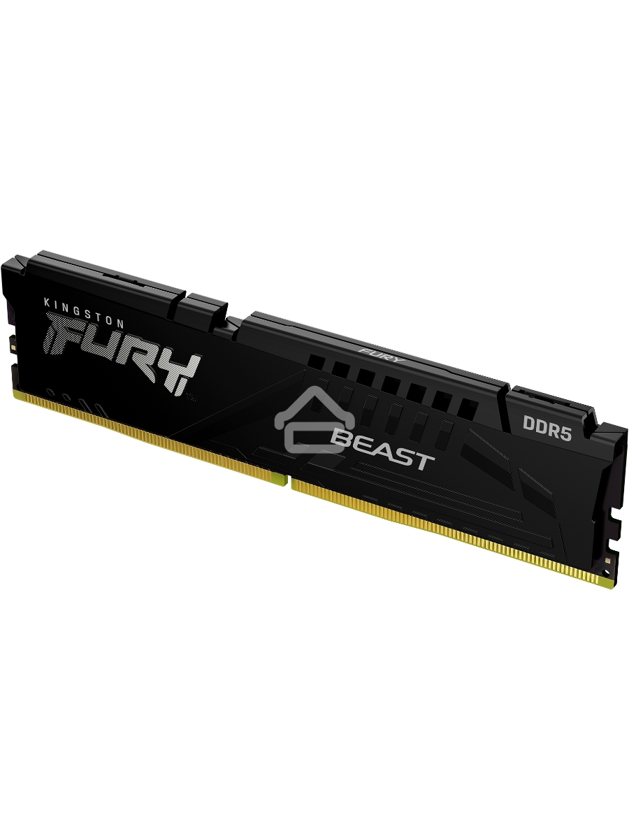 Оперативная память Kingston Fury Beast, DDR5, 16GB (1x16GB), 5600MHz, CL40, DIMM, с радиаторами, черный