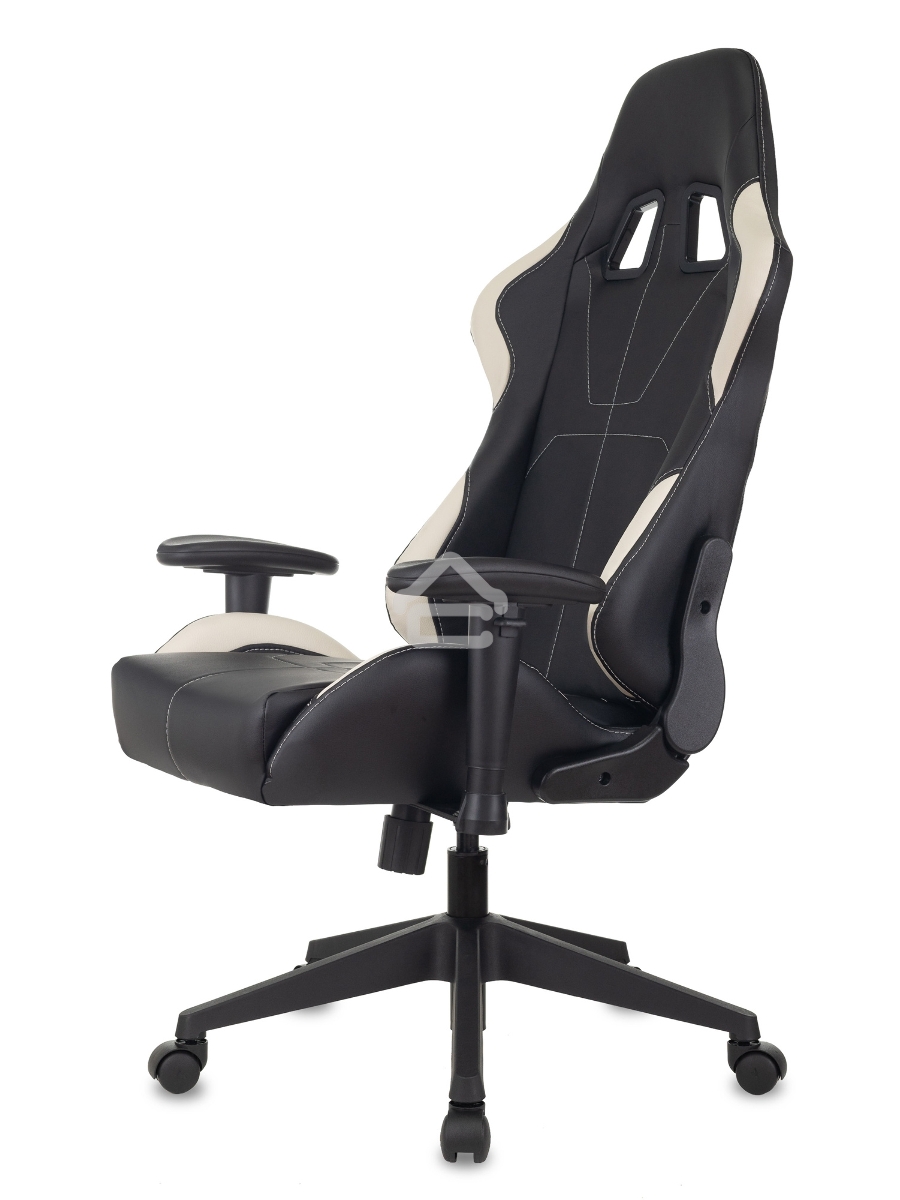 Кресло игровое Бюрократ VIKING 5 AERO WHITE черный/белый искусственная кожа