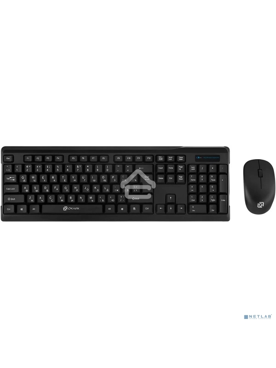 Беспроводной комплект клавиатура + мышь Oklick 230M Black 2.4ГГц Nano Receiver USB