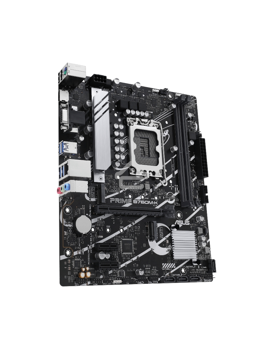 Материнская плата ASUS PRIME B760M-K, LGA 1700, Intel B760, 2xDDR5, 4xSATA, 2xM.2, 1xPCIe 4.0 x16, 2xPCIe x1, 1xHDMI, 1xVGA, 1x 2.5Gb LAN, 2xUSB-A 3.2 Gen 1, 2xUSB-A 2.0, 3x3.5 мм, 7.1, mATX