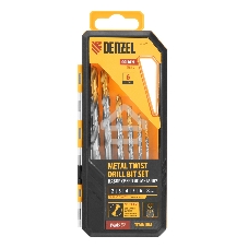 Набор сверл по металлу Denzel 2-8мм, Р6М5-TiN, Golden Tip, 6 шт 723000