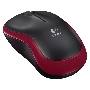 Мышь беспроводная Logitech M185, красный, 1000 dpi, радиоканал, USB, кнопки - 3