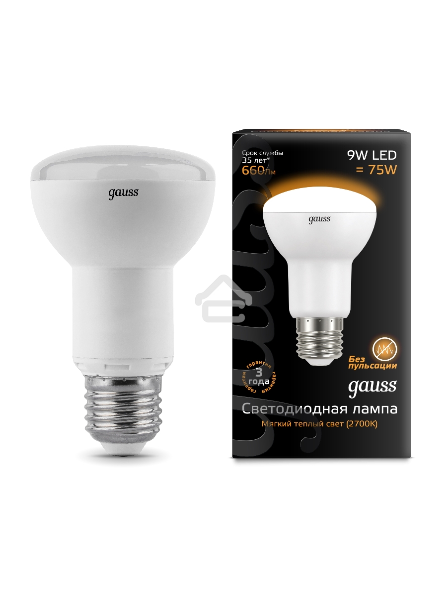 Лампа светодиодная GAUSS 106002109LED Reflector R63 E27 9W 2700K