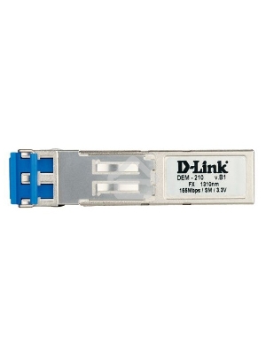 Сетевое оборудование D-Link (DEM-210/B1A) Модуль SFP с 1 портом 100Base-FX для одномодового оптического кабеля, питание 3,3В (до 15 км)