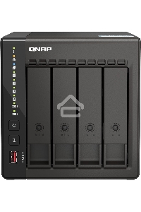 Сетевое хранилище SMB QNAP TS-453E-8G NAS, 4-tray w/o HDD. 2xHDMI-port. 4-core Celeron J6412 2-2.6 GHz, 8GB DDR,  2x2.5Gb LAN, 2 x M.2 2280 PCIe Gen 3 x2, 2x USB 3.2 Gen 2 (10Gbps) Port, 2x USB 2.0 port