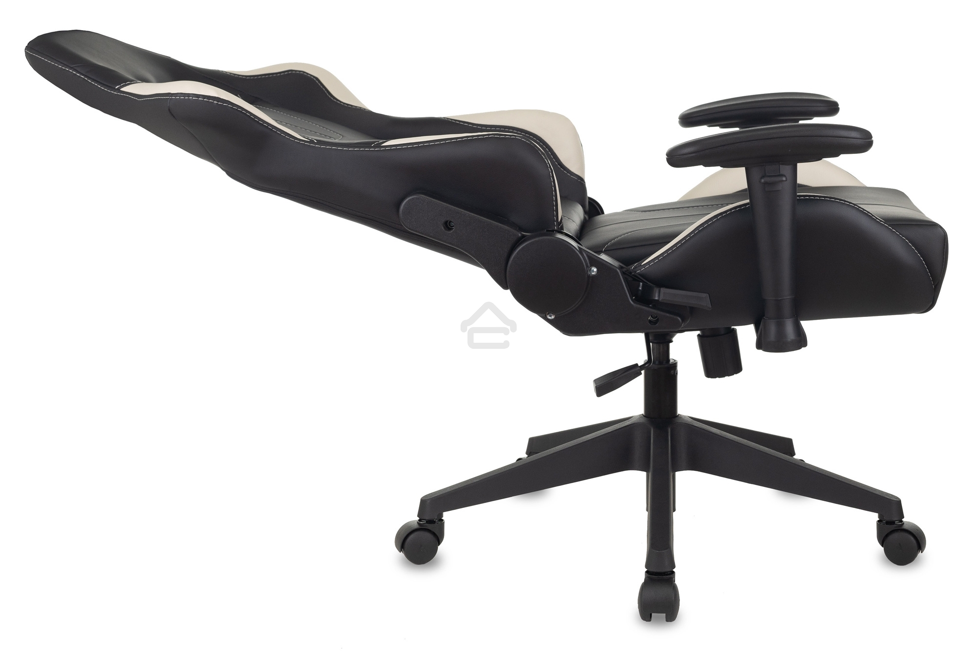 Кресло игровое Бюрократ VIKING 5 AERO WHITE черный/белый искусственная кожа