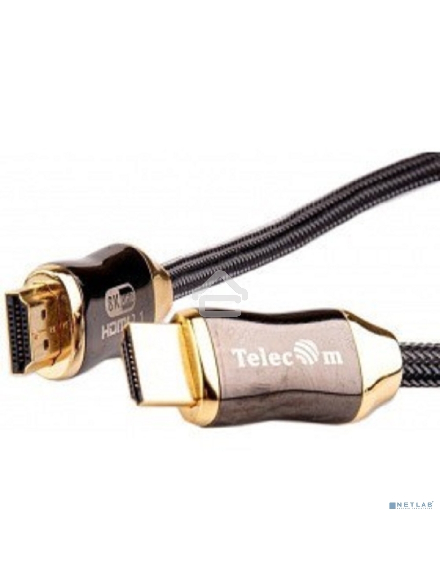 Кабель HDMI 19M/M,ver. 2.1, 8K@60 Hz 2m метал разъемы, нейлоновая оплетка Telecom <TCG300-2M>
